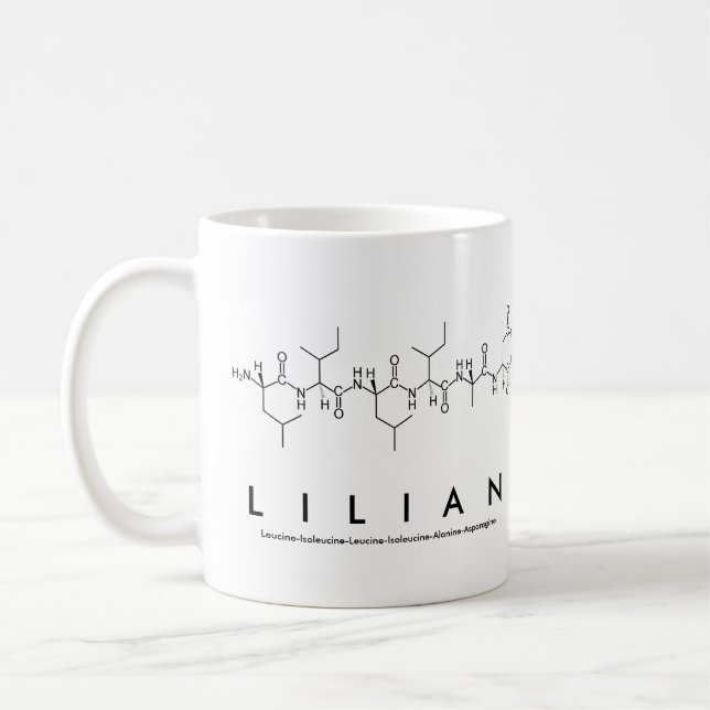 Taza del nombre del péptido de Lilian (Izquierda)