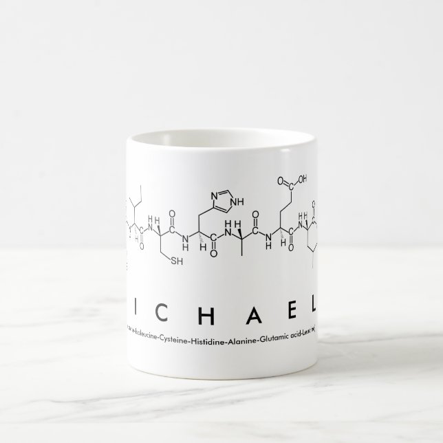 Taza del nombre del péptido de Michael (Centro)