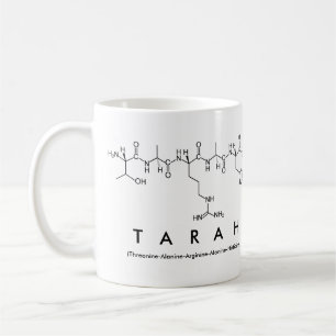 Taza del nombre del péptido de Tarah