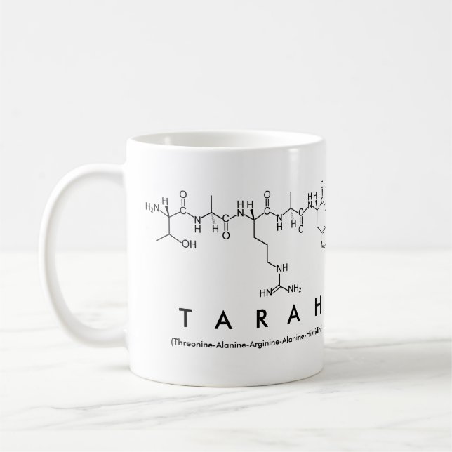 Taza del nombre del péptido de Tarah (Izquierda)