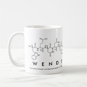 Taza del nombre del péptido de Wendy