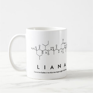 Taza del nombre del péptido del Liana