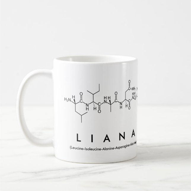 Taza del nombre del péptido del Liana (Izquierda)
