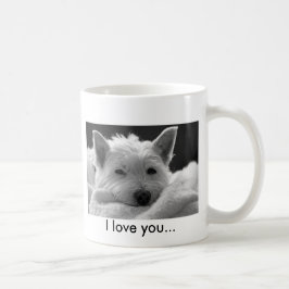 Taza del oeste linda del perro de Terrier de la