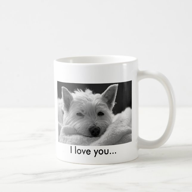 Taza del oeste linda del perro de Terrier de la (Derecha)