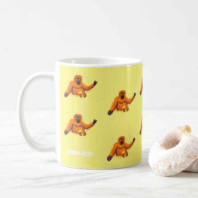 Taza del orangután del amarillo del estilo del (Con donut)