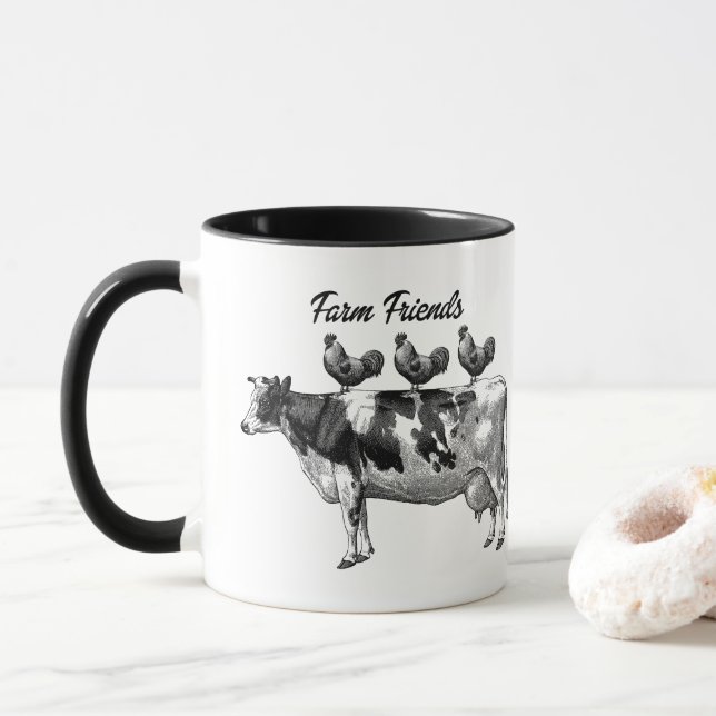 Taza del país de los pollos de la vaca de los (Con donut)