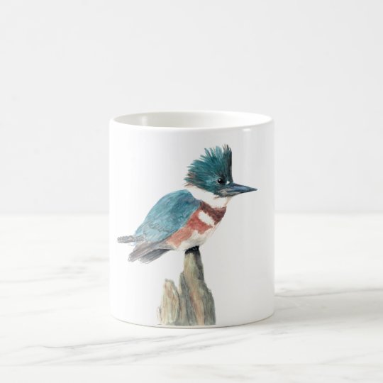 Taza del pájaro de la acuarela: Martín pescador