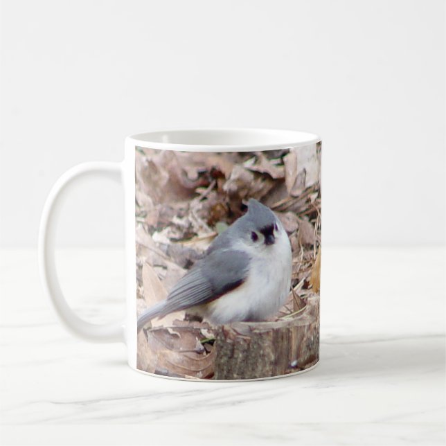 Taza del pájaro del Titmouse copetudo (Izquierda)