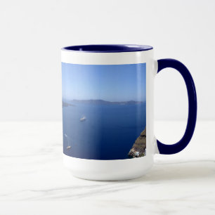 Taza del panorama de Santorini