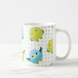 Taza del Parakeet de Kawaii Lineolated