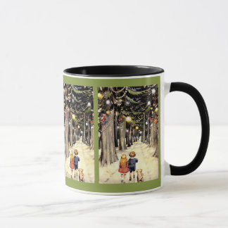 Taza Del paseo tiempo pasado del navidad abajo