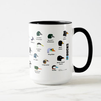 Taza del pato de BirdFace con las etiquetas