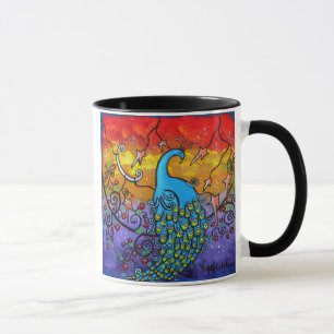 Taza del pavo real del encantamiento