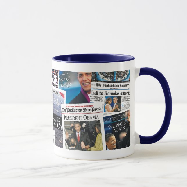 Taza del periódico de la inauguración de Obama (Derecha)
