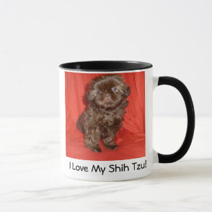 Taza del perrito del chocolate de Shih Tzu