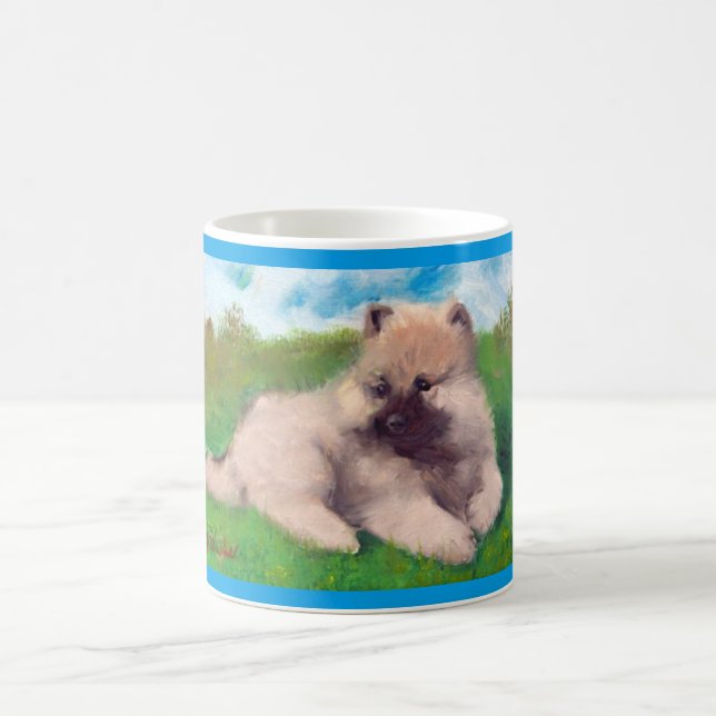 Taza del perrito del Keeshond de "Havel" (Centro)