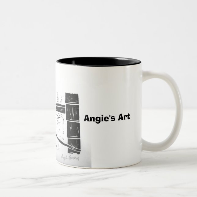 Taza del "perro de caza" del arte de Angie (Derecha)
