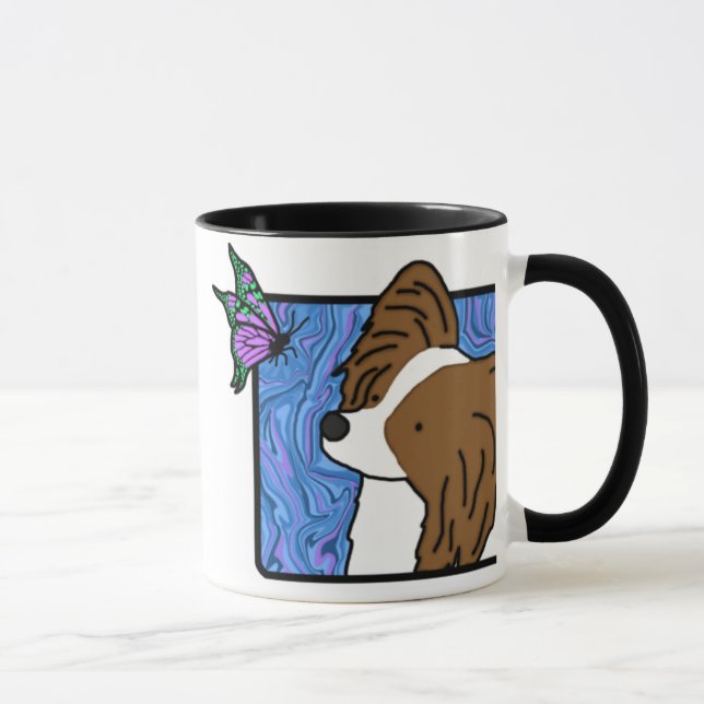 Taza del perro de la mariposa de Papillon (Derecha)