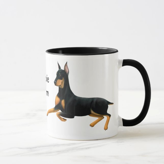 Taza del perro del Pinscher del Doberman de la (Derecha)