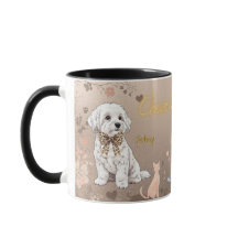 Taza del perro "Pareja Maltesa"