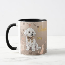 Taza del perro "Pareja Maltesa"