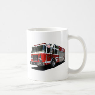 Taza del personalizado del coche de bomberos