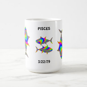 Taza del personalizado del zodiaco de los pescados