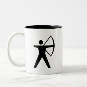 Taza del pictograma del "tiro al arco"