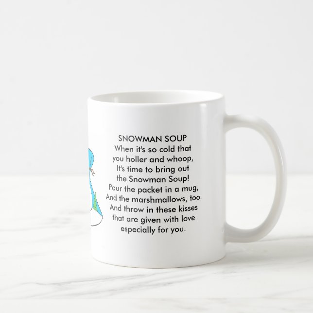 Taza del poema de la sopa del muñeco de nieve (Derecha)