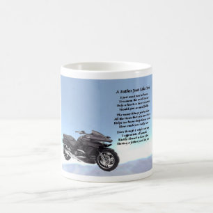 Taza del poema del padre de la moto