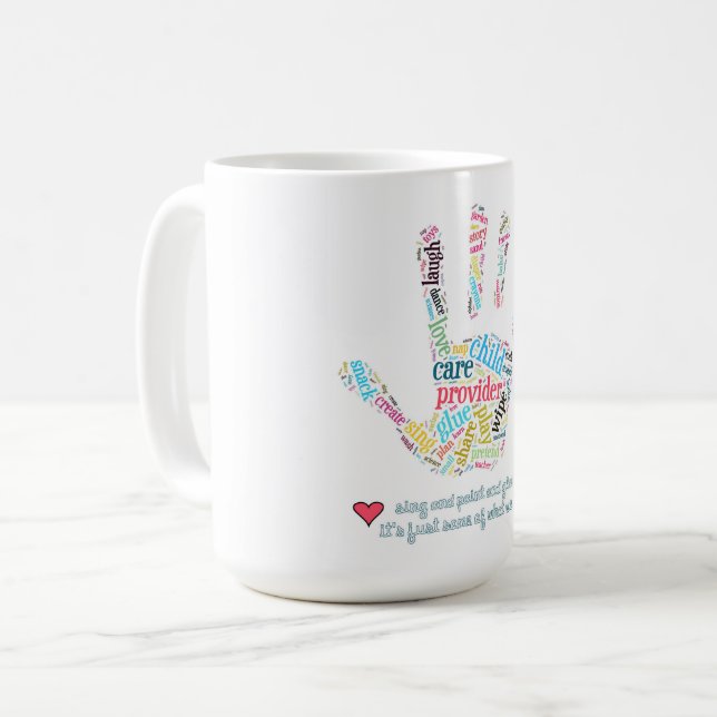 Taza del proveedor del cuidado de niños (Anverso izquierdo)