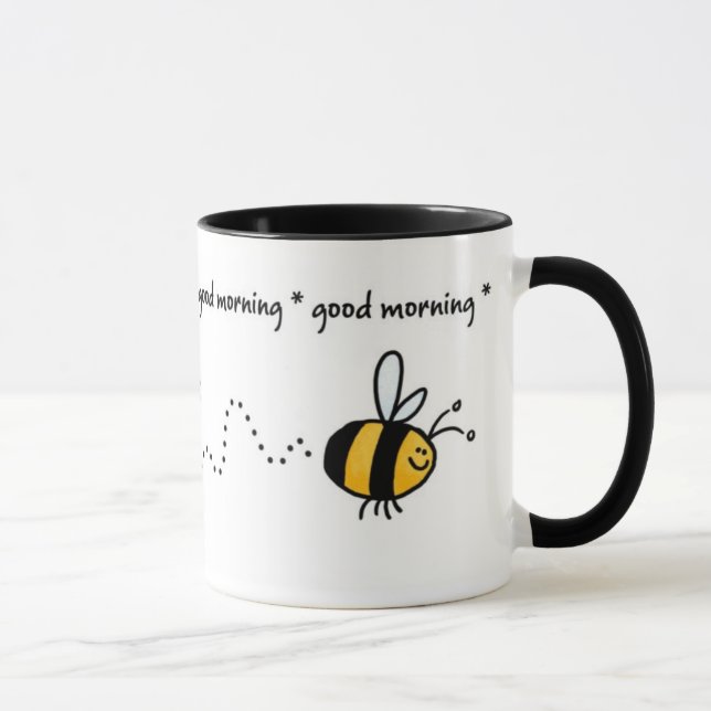taza del rastro de la abeja de la buena mañana (Derecha)