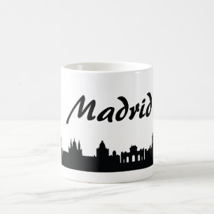 Taza del regalo de la señal de Madrid, España