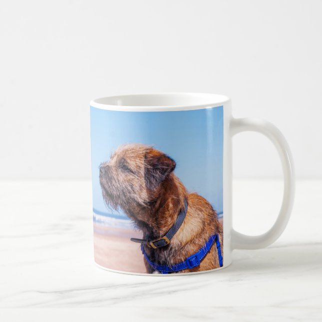 Taza del regalo del perro de Frontera-Terrier, (Derecha)