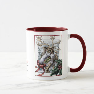 Taza del reno del navidad de los "cascabeles"