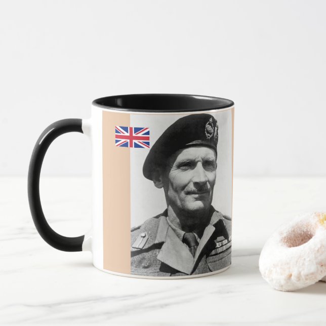 Taza del retrato de general Montgomery "Monty" (Con donut)