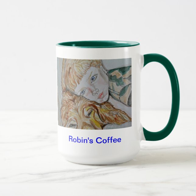 Taza del retrato de la acuarela (Derecha)