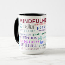 Taza del revoltijo de la palabra del Mindfulness