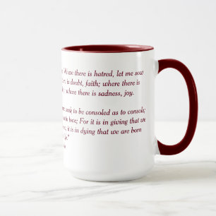 Taza del rezo de St Francis