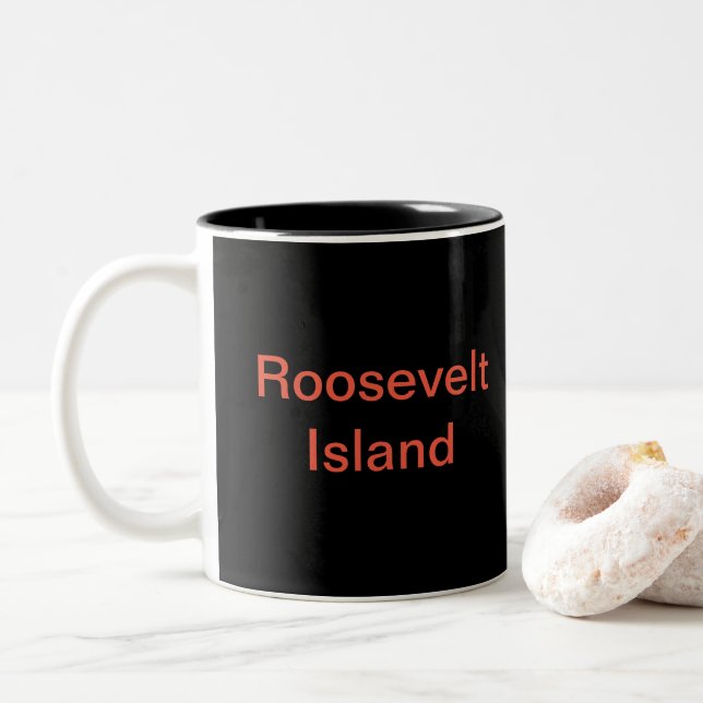 Taza del rojo de la isla de Roosevelt (Con donut)