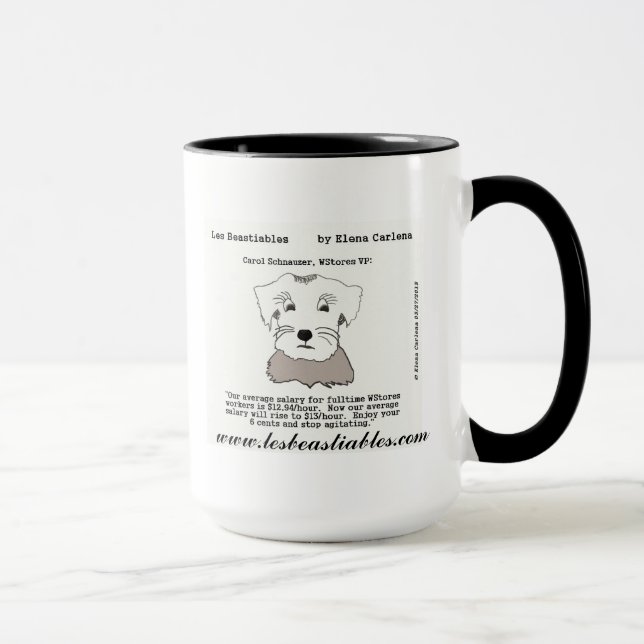 Taza del salario mínimo de WStores del Schnauzer (Derecha)