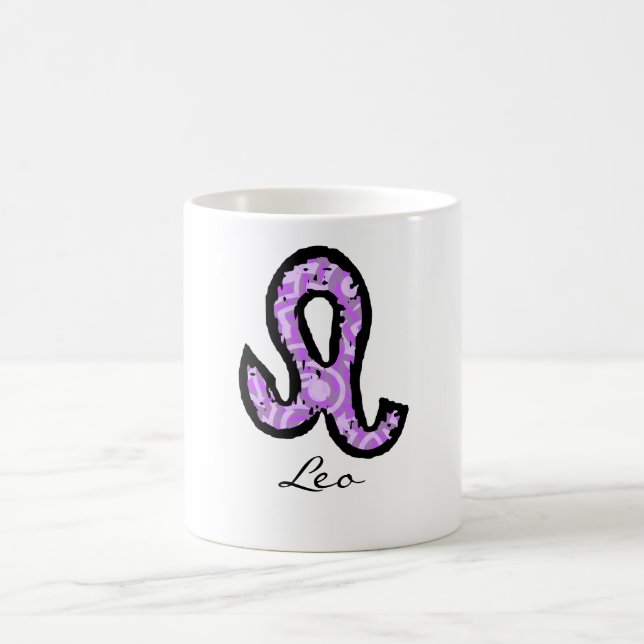 Taza del símbolo de Leo (estilo 1_purple) (Centro)