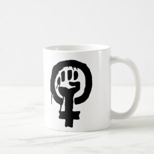 Taza del símbolo del logotipo del feminismo