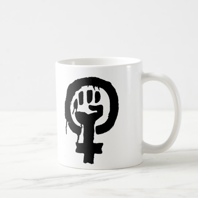 Taza del símbolo del logotipo del feminismo (Derecha)