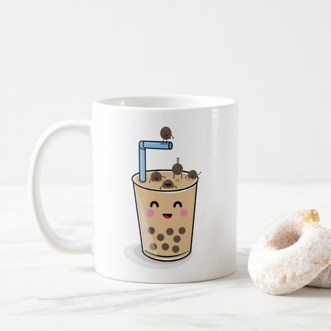 Taza del té de la perla de Boba del salto (Con donut)