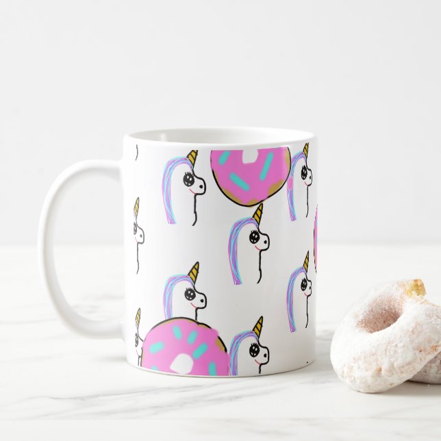 Taza del té del café del buñuelo del unicornio (Con donut)