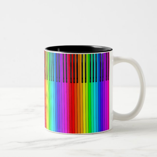 Taza del teclado de piano del arco iris (Derecha)
