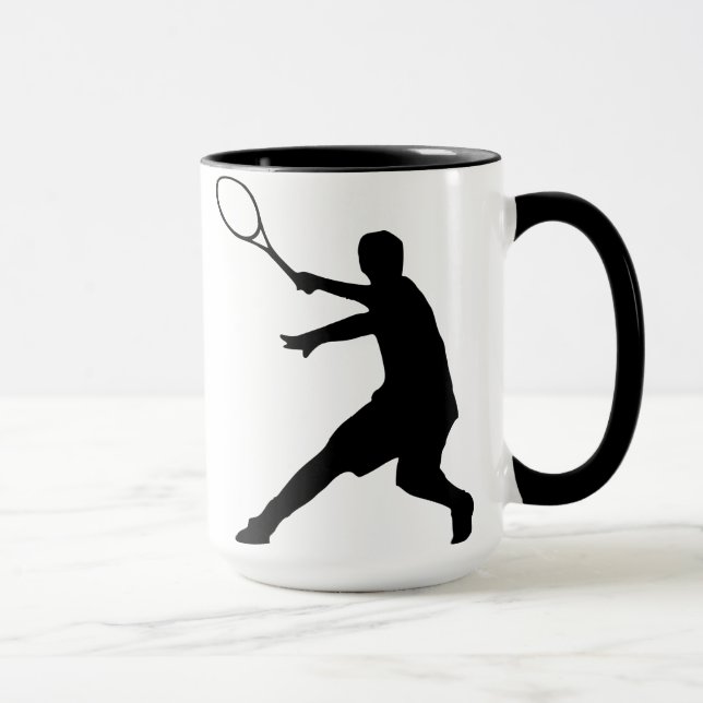 Taza del tenis con la silueta de un jugador (Derecha)