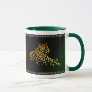 Taza del tigre del oro